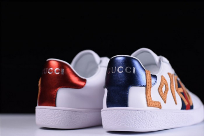 G*u*i ace embroidered low-top sneaker with loved ‎497090 dope0 9095